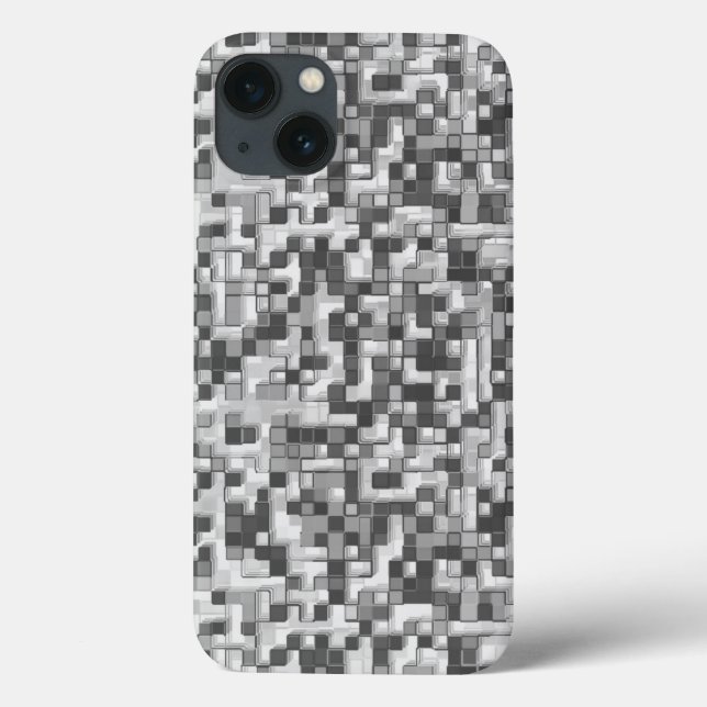 Funda De Case-Mate Para iPhone Pequeños cuadrados de tonos grises a claros (Reverso)