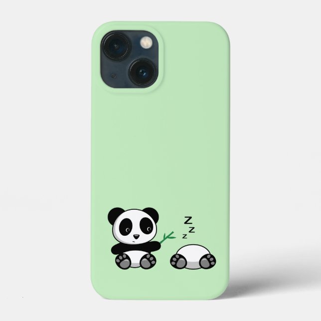 Funda De Case-Mate Para iPhone Pequeños Pandas cortos en verde (Reverso )