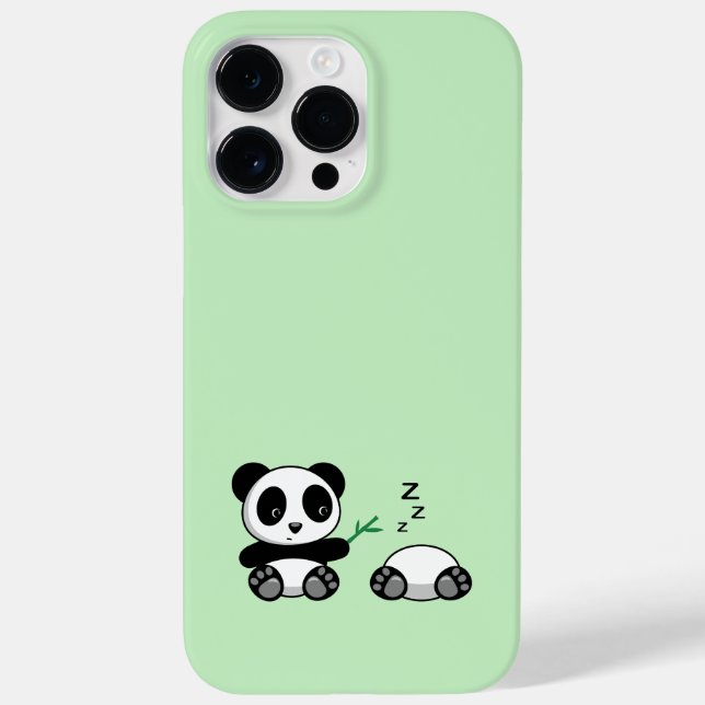 Funda De Case-Mate Para iPhone Pequeños Pandas cortos en verde (Reverso)