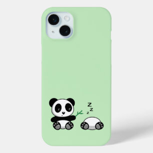 Funda Para iPhone 15 Mini Pequeños Pandas cortos en verde