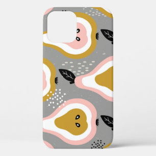 Funda Para iPhone 12 Peras coloridas, patrón vintage.