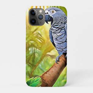 Funda Para iPhone 11 Pro Percha de loro gris