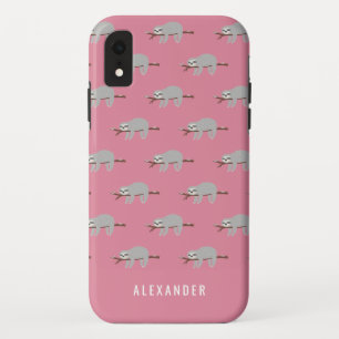 Funda Para iPhone XR Pereza colorida brillante del dibujo animado de la