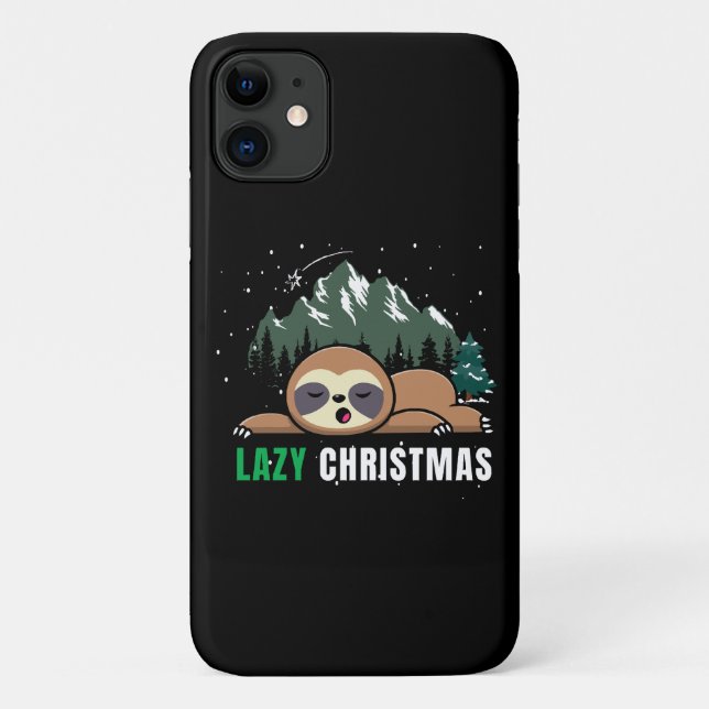 Funda De Case-Mate Para iPhone Perezoso divertido de Navidad (Reverso)