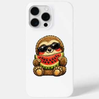 Funda Para iPhone 15 Pro Max Perezoso lindo con sandía