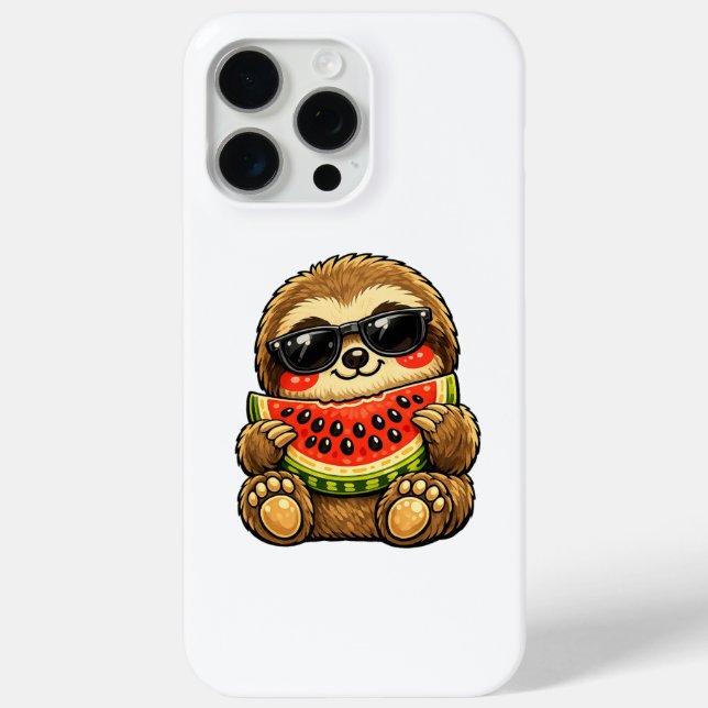 Funda De Case-Mate Para iPhone Perezoso lindo con sandía (Reverso )