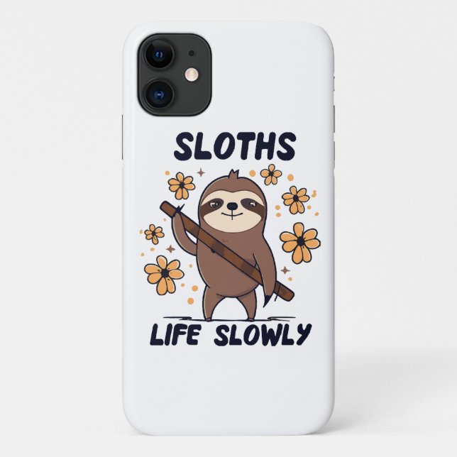 Funda De Case-Mate Para iPhone Perezosos tomando la vida lentamente (Reverso)