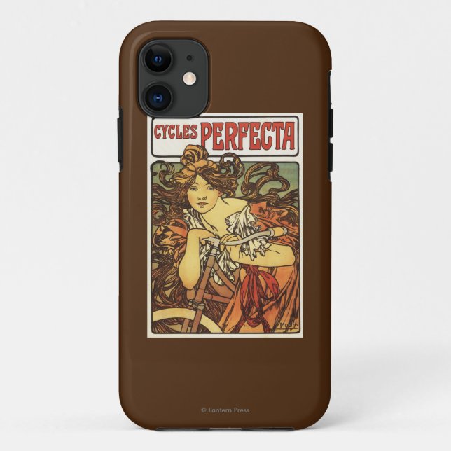 Funda De Case-Mate Para iPhone Perfecta bicicleta con poste publicitario de mujer (Reverso)