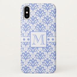 title_seo2 Perfecta elegancia Monograma azul y blanco Damasco