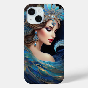 Funda Para iPhone 15 Perfil de Luna Lovely mujer