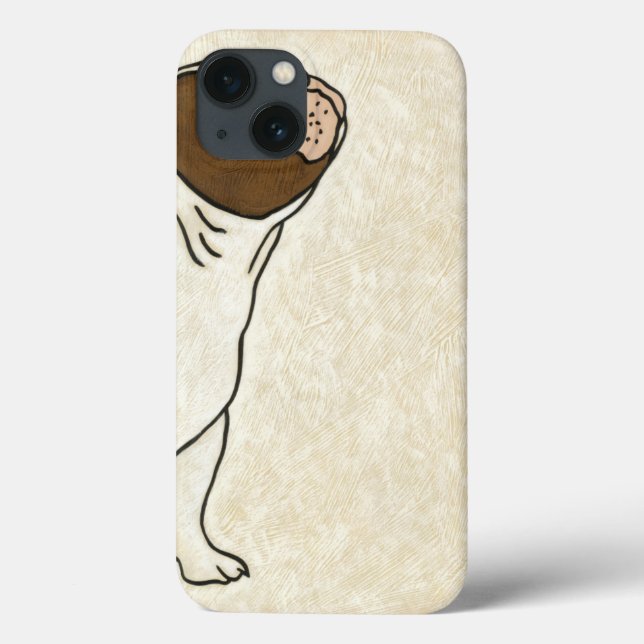 Funda De Case-Mate Para iPhone Perfil del Bulldog francés mirando hacia arriba (Reverso)