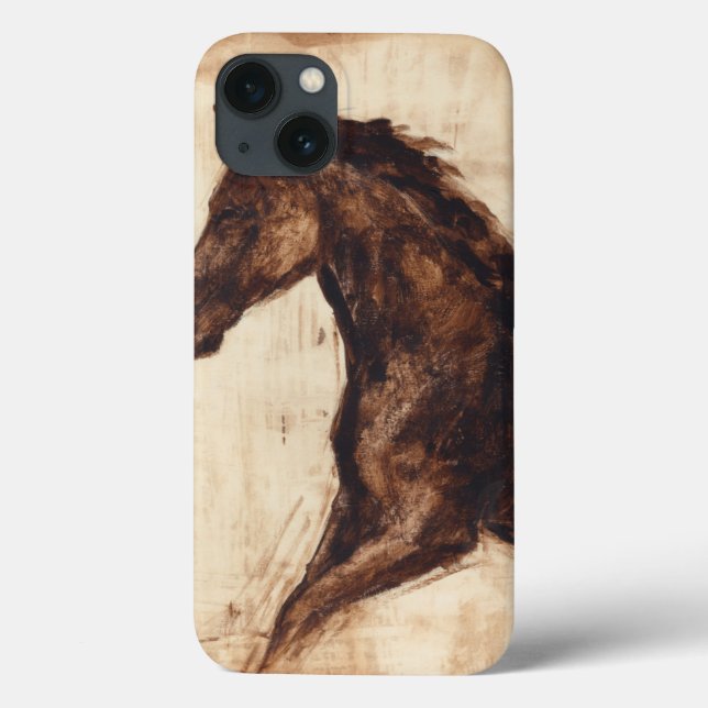 Funda De Case-Mate Para iPhone Perfil del caballo salvaje marrón (Reverso)