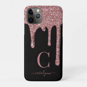Funda Para iPhone 11 Pro Perforaciones del Purpurina de espuma de oro Rosa