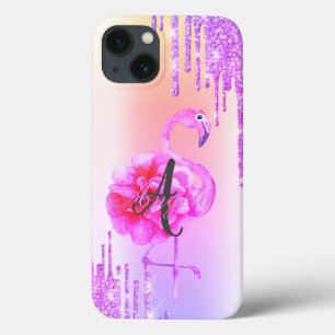 Funda Para iPhone 13 Perforaciones Purpurinas modernas, Ombre, Monogram