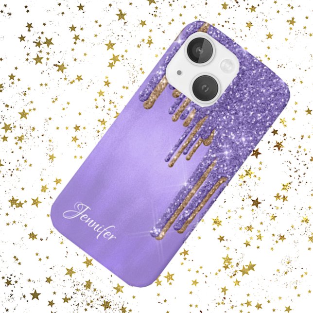 Funda De Case-Mate Para iPhone Perforaciones Purpurinas moradas y doradas (Subido por el creador)