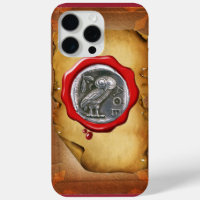pergamino ANTIQUE OWL SILVER RED WAX SEAL