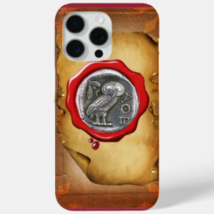 title_seo2 pergamino ANTIQUE OWL SILVER RED WAX SEAL