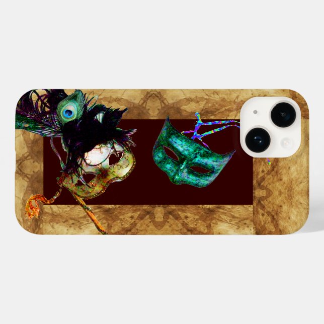 Funda De Case-Mate Para iPhone Pergamino MARDI GRAS MASQUERADE (Reverso  (Horizontal))