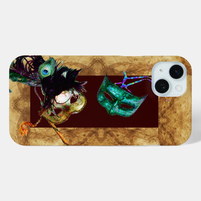 Funda De Case-Mate Para iPhone Pergamino MARDI GRAS MASQUERADE (Reverso (Horizontal))