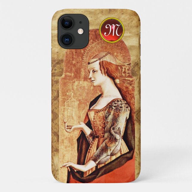 Funda De Case-Mate Para iPhone Pergamino SAINT MARY MAGDALENE Gem Monograma (Reverso)