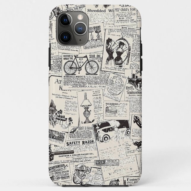 Funda De Case-Mate Para iPhone Periódico Vintage (Reverso)