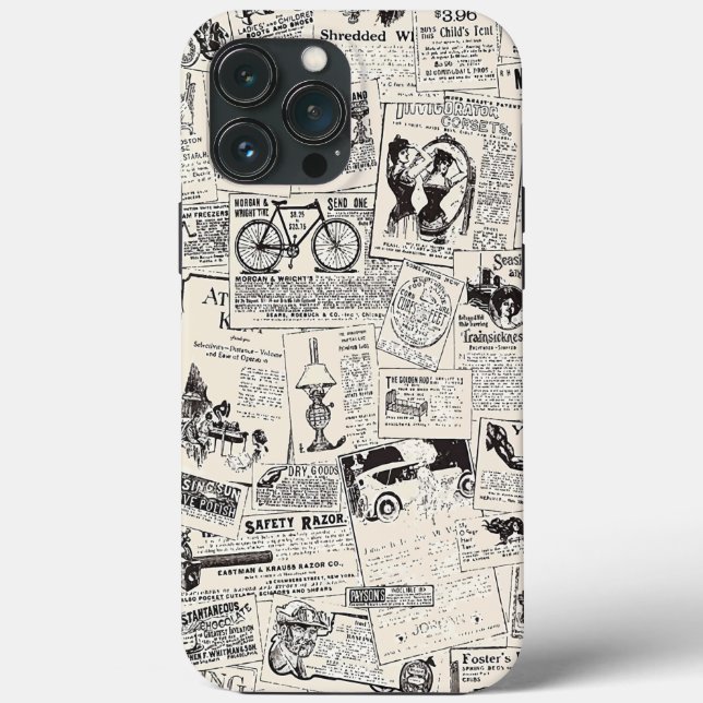 Funda De Case-Mate Para iPhone Periódico Vintage (Reverso )