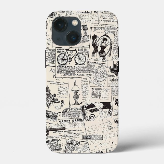 Funda De Case-Mate Para iPhone Periódico Vintage (Reverso )