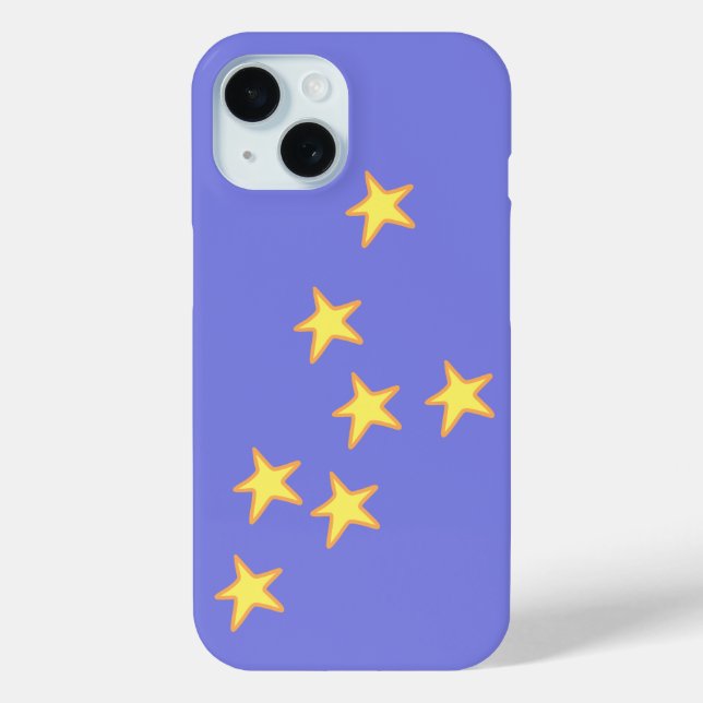 Funda De Case-Mate Para iPhone Periwinkle con estrellas amarillas (Reverso )