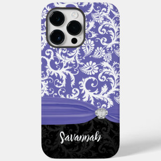 Funda Para iPhone 14 Pro Max De Case-Mate Periwinkle Faux Diamond Damask iPhone