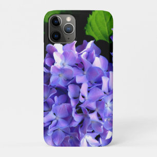 Funda Para iPhone 11 Pro Periwinkle hidrangeas flor azul púrpura floral