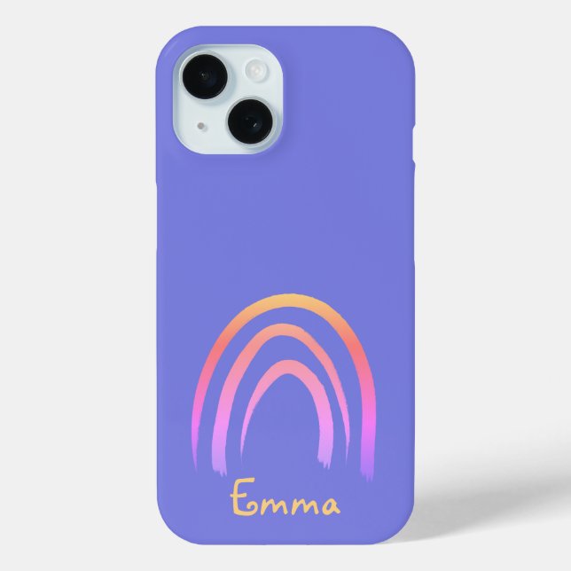 Funda De Case-Mate Para iPhone Periwinkle Rainbow Personalizado (Reverso )