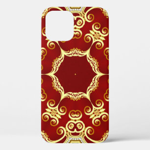 Funda Para iPhone 12 Perla de oro: ilustracion decorativo de marco.