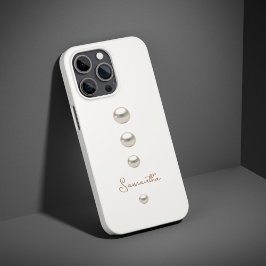 Funda Para iPhone 15 Pro Max Perlas blancas