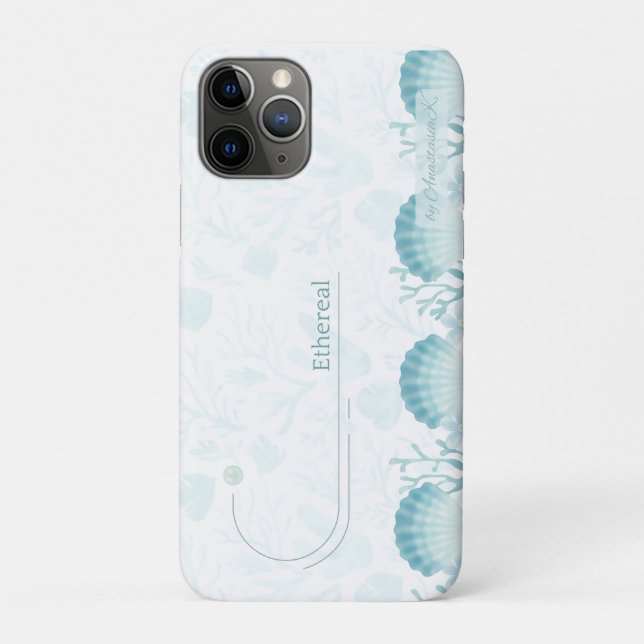 Funda De Case-Mate Para iPhone Perlas Oceánicas Teal Personalizadas  (Reverso)