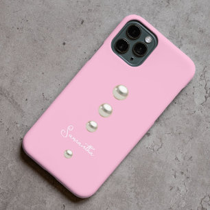Funda Para iPhone 15 Pro Max Perlas rosadas