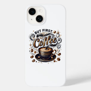 Funda Para iPhone 14 De Case-Mate Pero el primer arte del café - Diseño de oro elega