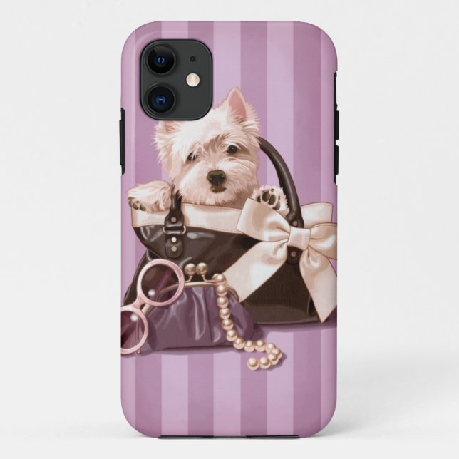 Funda De Case-Mate Para iPhone Perrito de Westie (Reverso)
