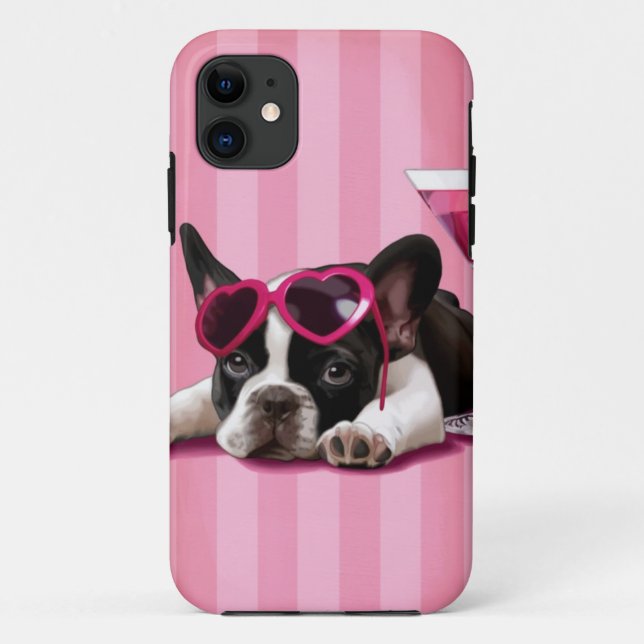 Funda De Case-Mate Para iPhone Perrito del bulldog francés (Reverso)