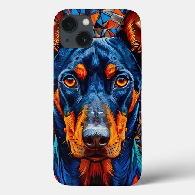 Funda De Case-Mate Para iPhone Perrito Doberman lindo (Reverso)