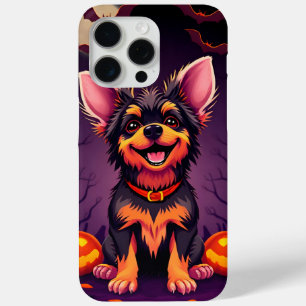 Funda Para iPhone 15 Pro Max Perro Adorable Con Decoraciones De Halloween