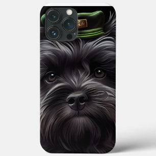 Funda Para iPhone 13 Pro Max Perro Affenpinscher vestido para el Día de San Pat