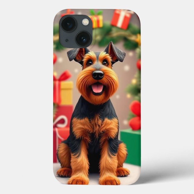 Funda De Case-Mate Para iPhone Perro Airedale Terrier Alegre Vibrante Cachorro (Reverso)