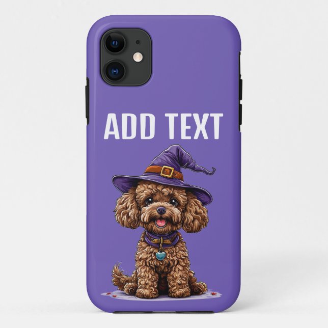 Funda De Case-Mate Para iPhone Perro Alegre con Sombrero de Bruja (Reverso)