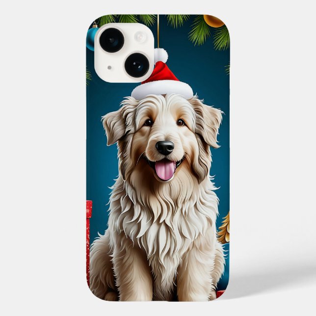 Funda De Case-Mate Para iPhone Perro alegre con un pelaje esponjoso (Reverso )