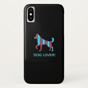 Funda Para iPhone X Perro - Arte pop Mascota, animal abstracto azul y