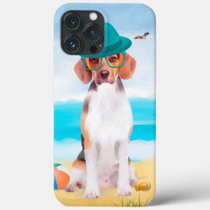 Funda Para iPhone 13 Pro Max Perro Beagle En La Playa