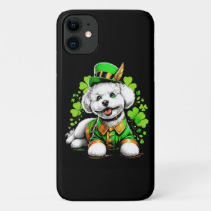 Funda Para iPhone 11 Perro Bichon Frise Día de San Patricio