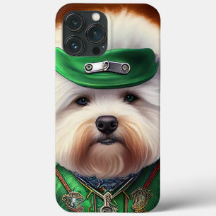 Funda Para iPhone 13 Pro Max Perro Bichon Frisé montando bicicleta Día de San P