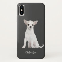 Perro blanco de la acuarela de Chihuahua