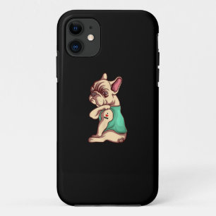 Funda Para iPhone 11 Perro Bulldog francés me encanta mamá Tattoo Lover